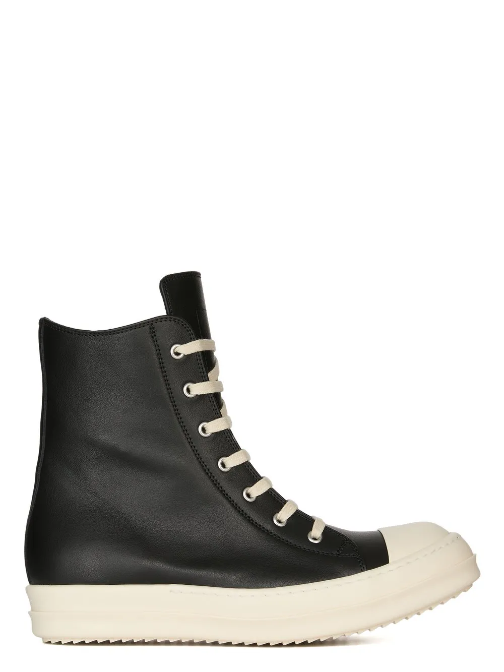 Rick Owens Temple Sneakers In Black/Milk/Milk Washed Calf