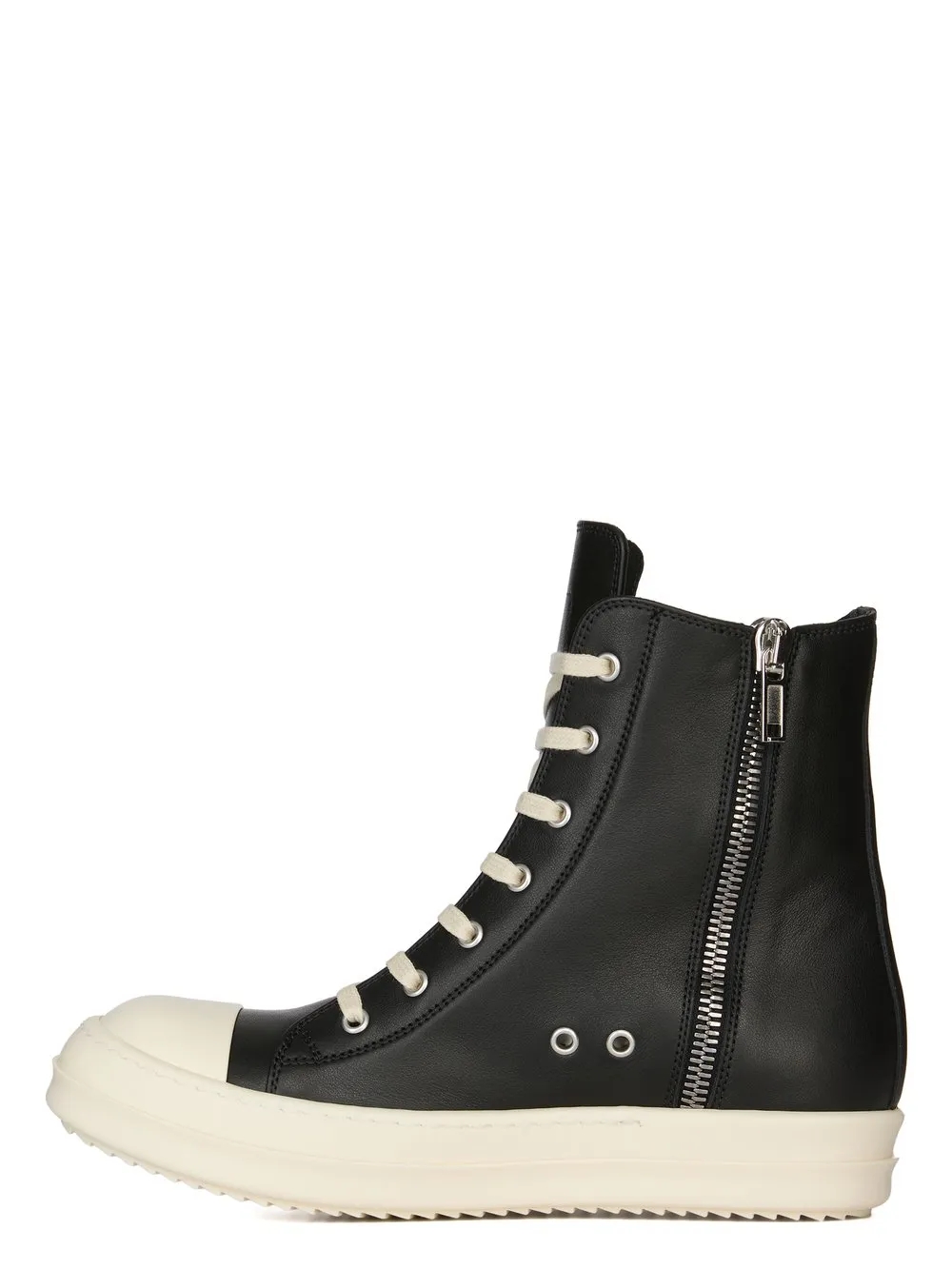 Rick Owens Temple Sneakers In Black/Milk/Milk Washed Calf