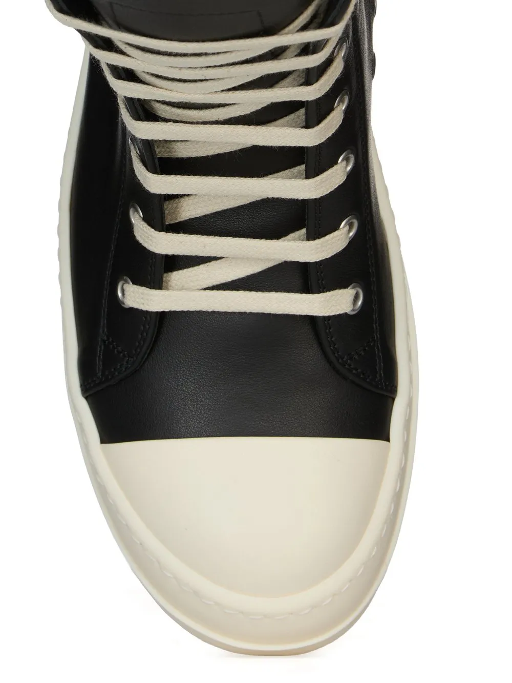 Rick Owens Temple Sneakers In Black/Milk/Milk Washed Calf