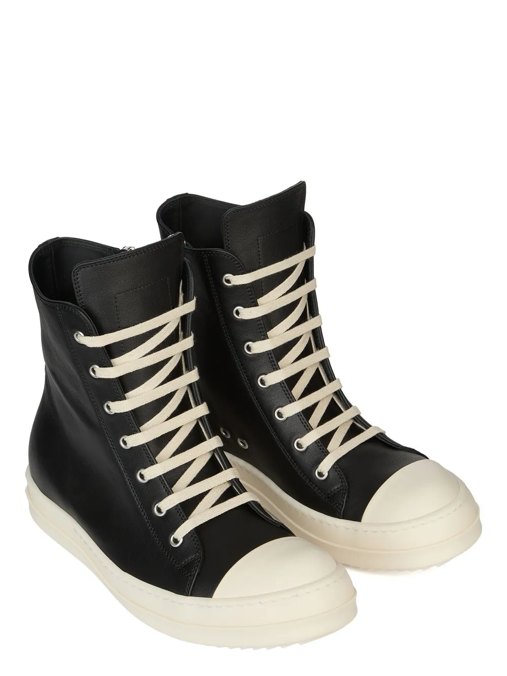 Rick Owens Temple Sneakers In Black/Milk/Milk Washed Calf