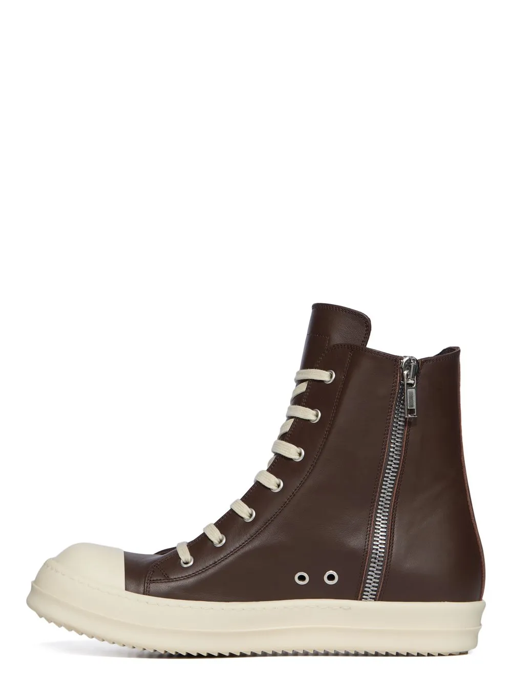 Rick Owens Temple Sneaks In Macassar/Milk/Milk Full Grain Calf Leather