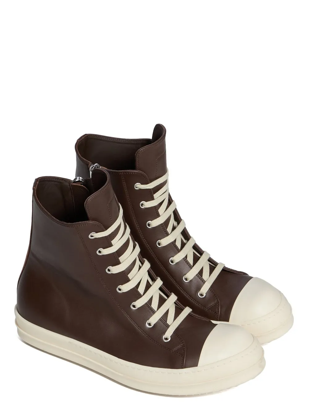 Rick Owens Temple Sneaks In Macassar/Milk/Milk Full Grain Calf Leather