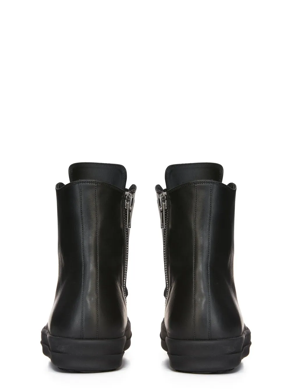 Rick Owens Temple Jumbolace Sneakers In All Black Full Grain Cow Leather