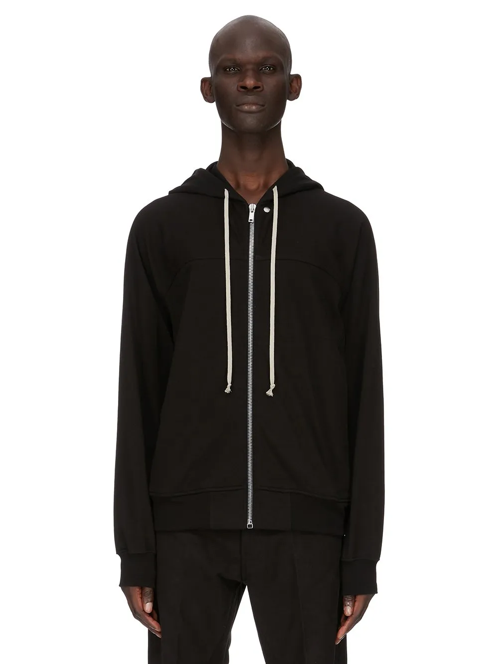 Rick Owens Concordians Windbreaker In Black Heavy Jersey