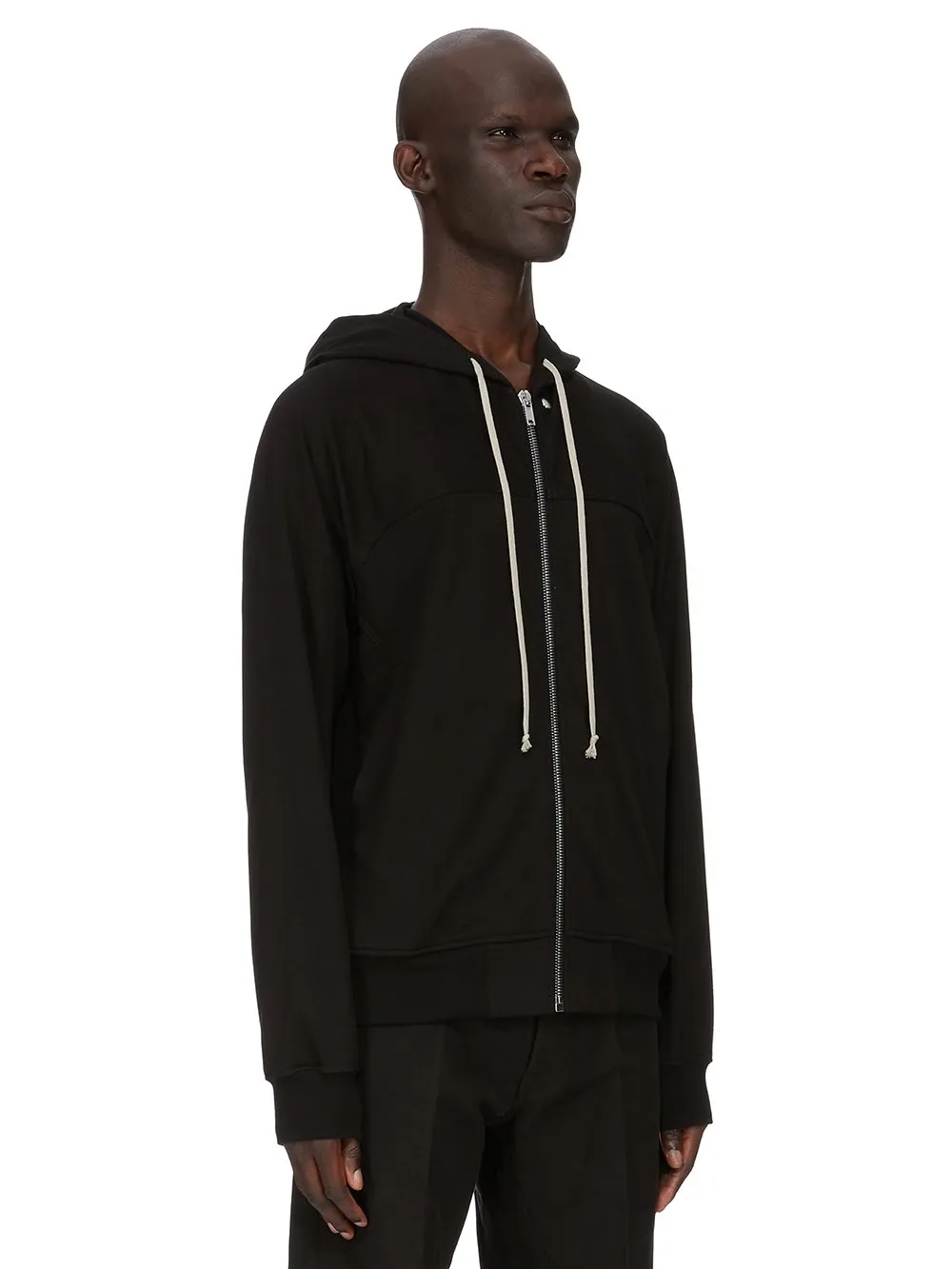 Rick Owens Concordians Windbreaker In Black Heavy Jersey