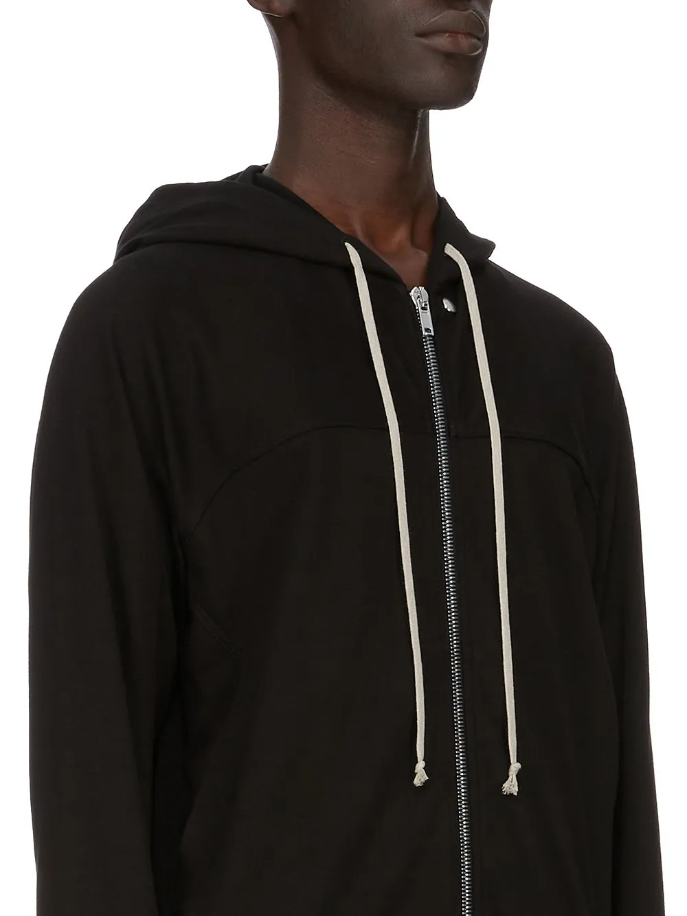 Rick Owens Concordians Windbreaker In Black Heavy Jersey