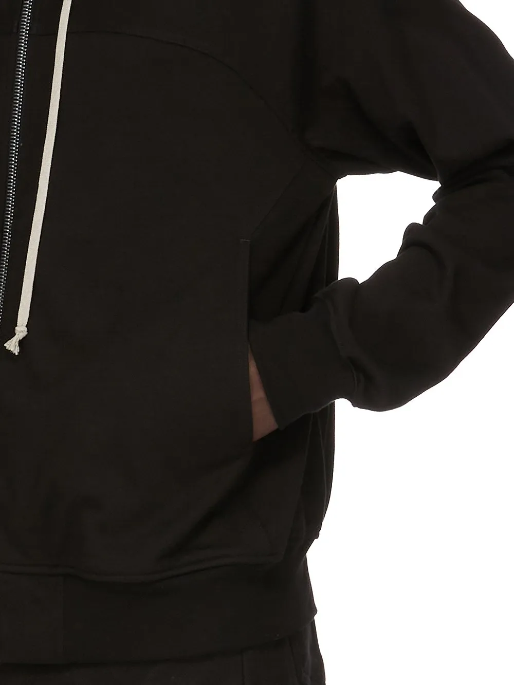 Rick Owens Concordians Windbreaker In Black Heavy Jersey