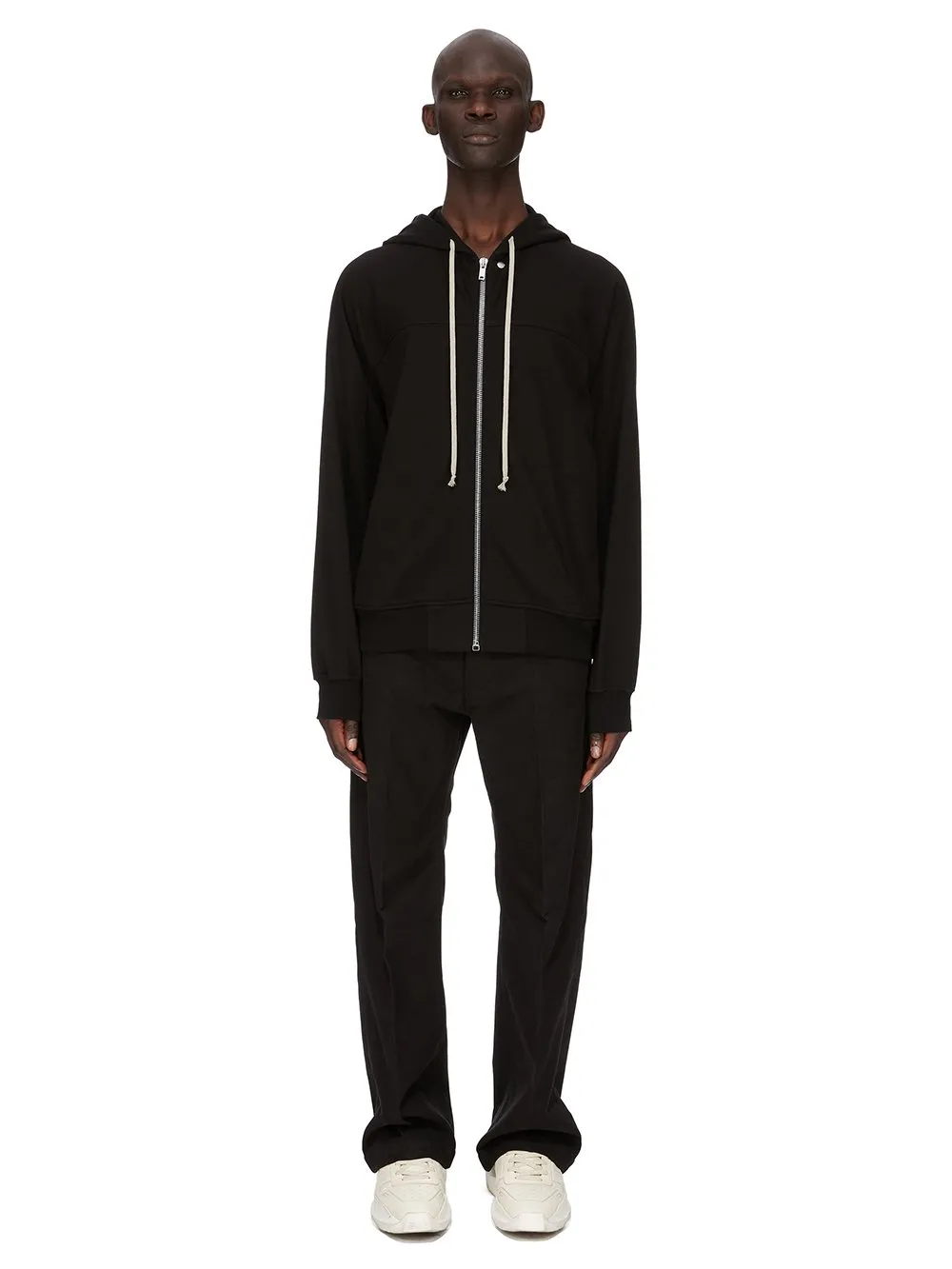 Rick Owens Concordians Windbreaker In Black Heavy Jersey