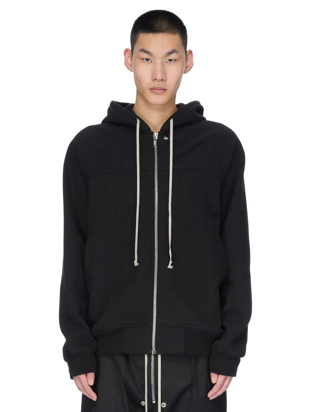 Rick Owens Concordians Windbreaker In Black Compact Terry Jersey