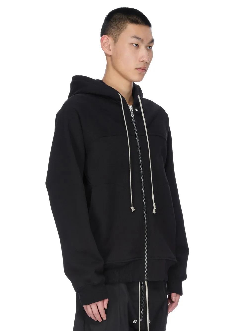 Rick Owens Concordians Windbreaker In Black Compact Terry Jersey