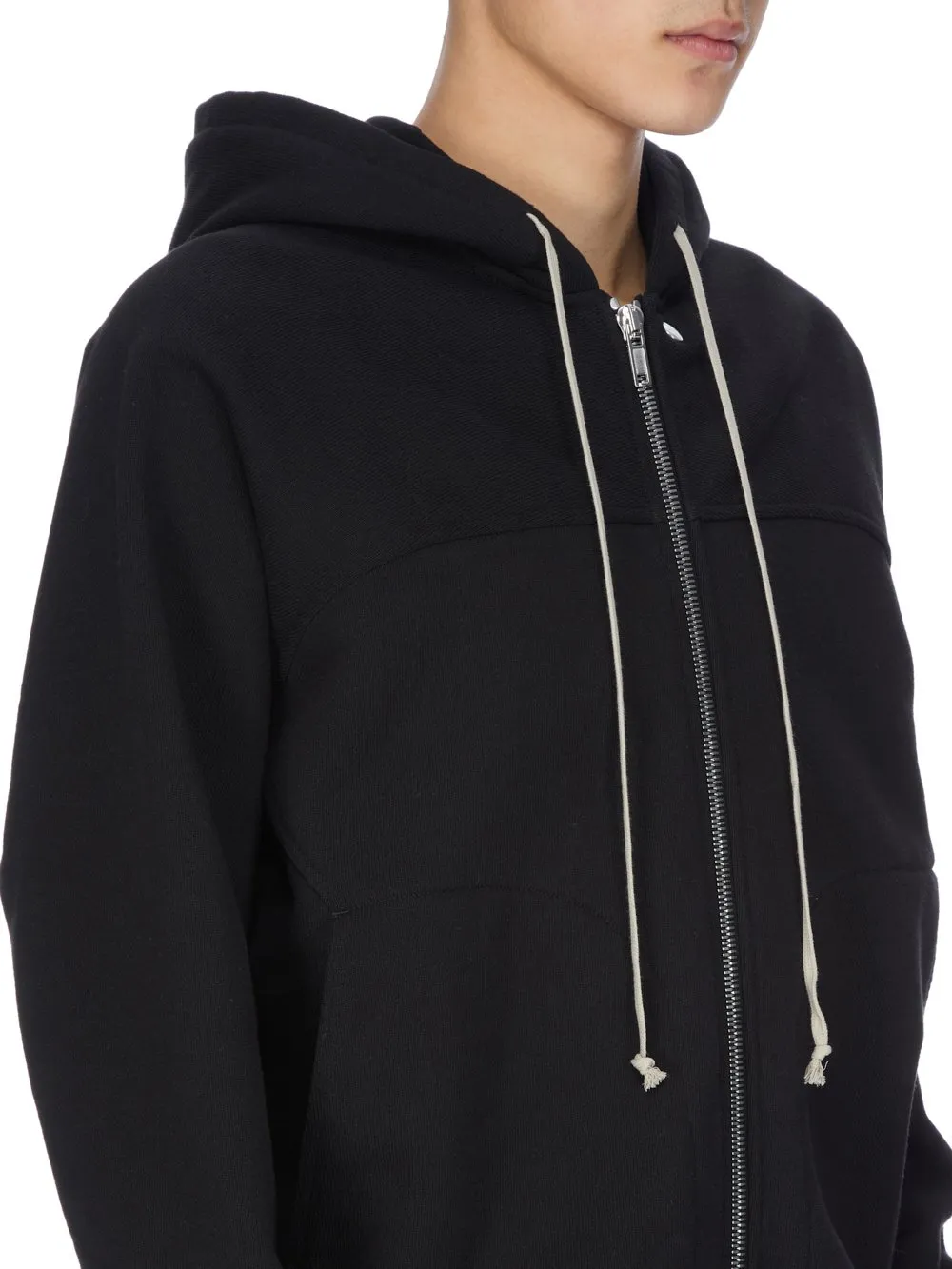 Rick Owens Concordians Windbreaker In Black Compact Terry Jersey
