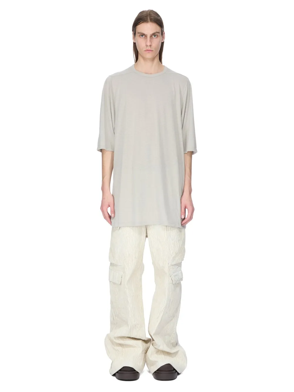 Rick Owens Concordians Jumbo Ss T In Pearl Rainino Jersey
