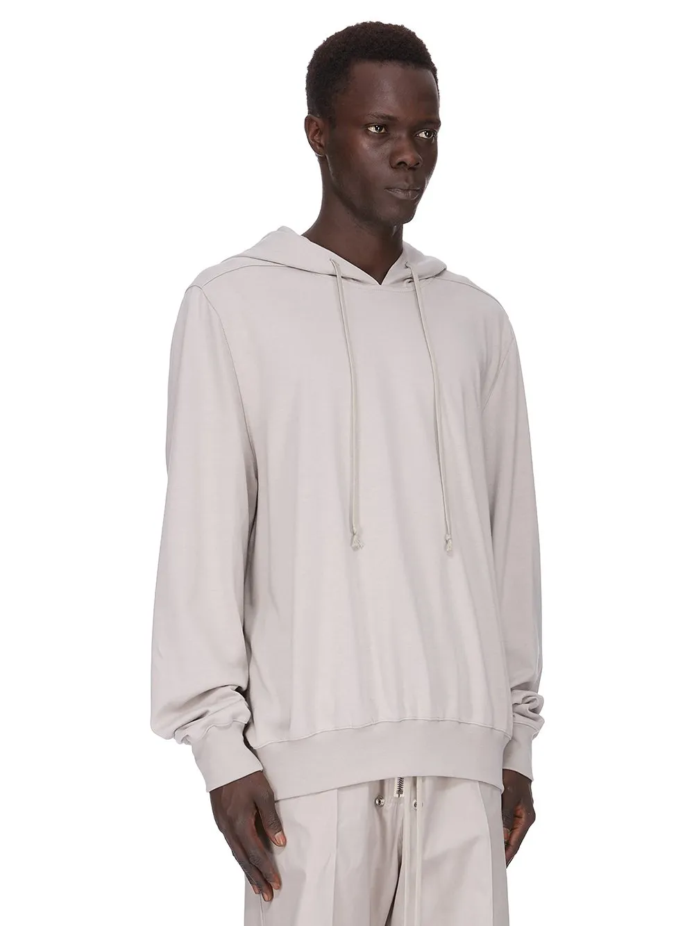 Rick Owens Concordians Hoodie In Pearl Heavy Jersey