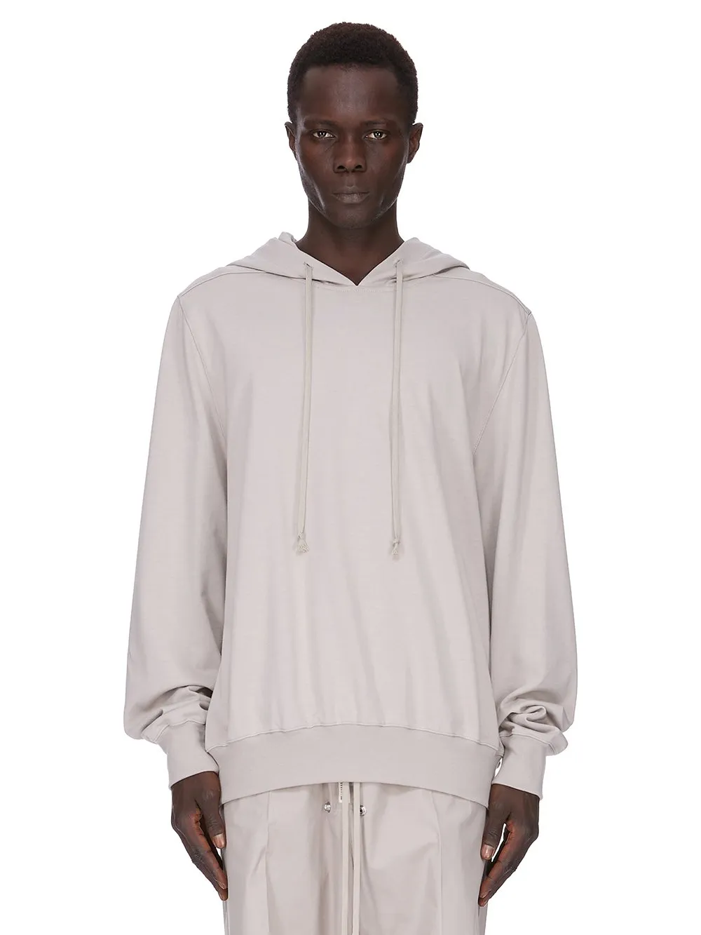 Rick Owens Concordians Hoodie In Pearl Heavy Jersey