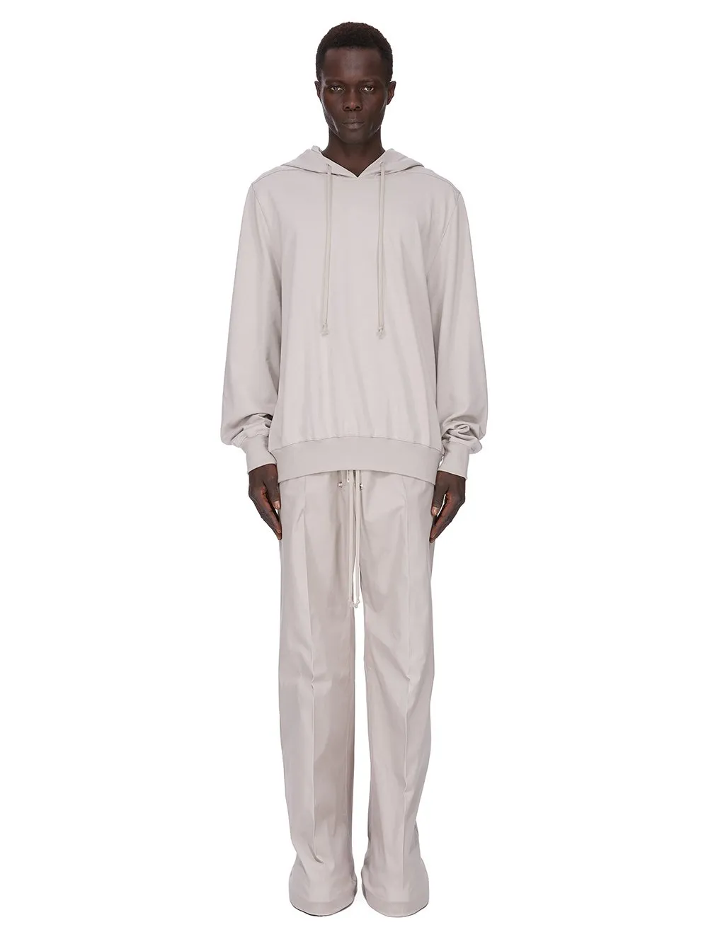 Rick Owens Concordians Hoodie In Pearl Heavy Jersey
