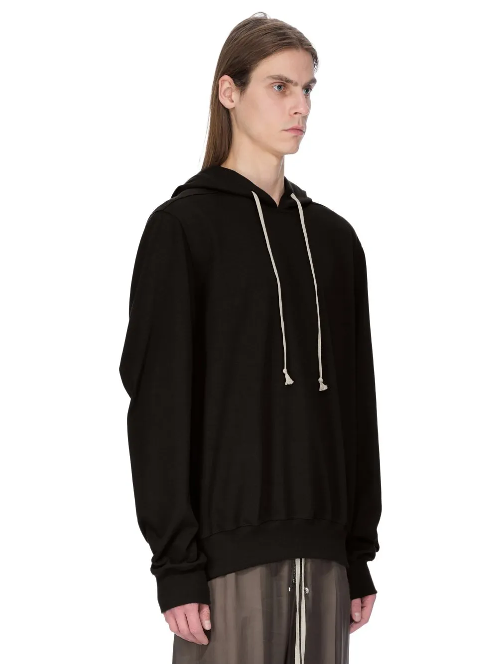 Rick Owens Concordians Hoodie In Black Heavy Jersey