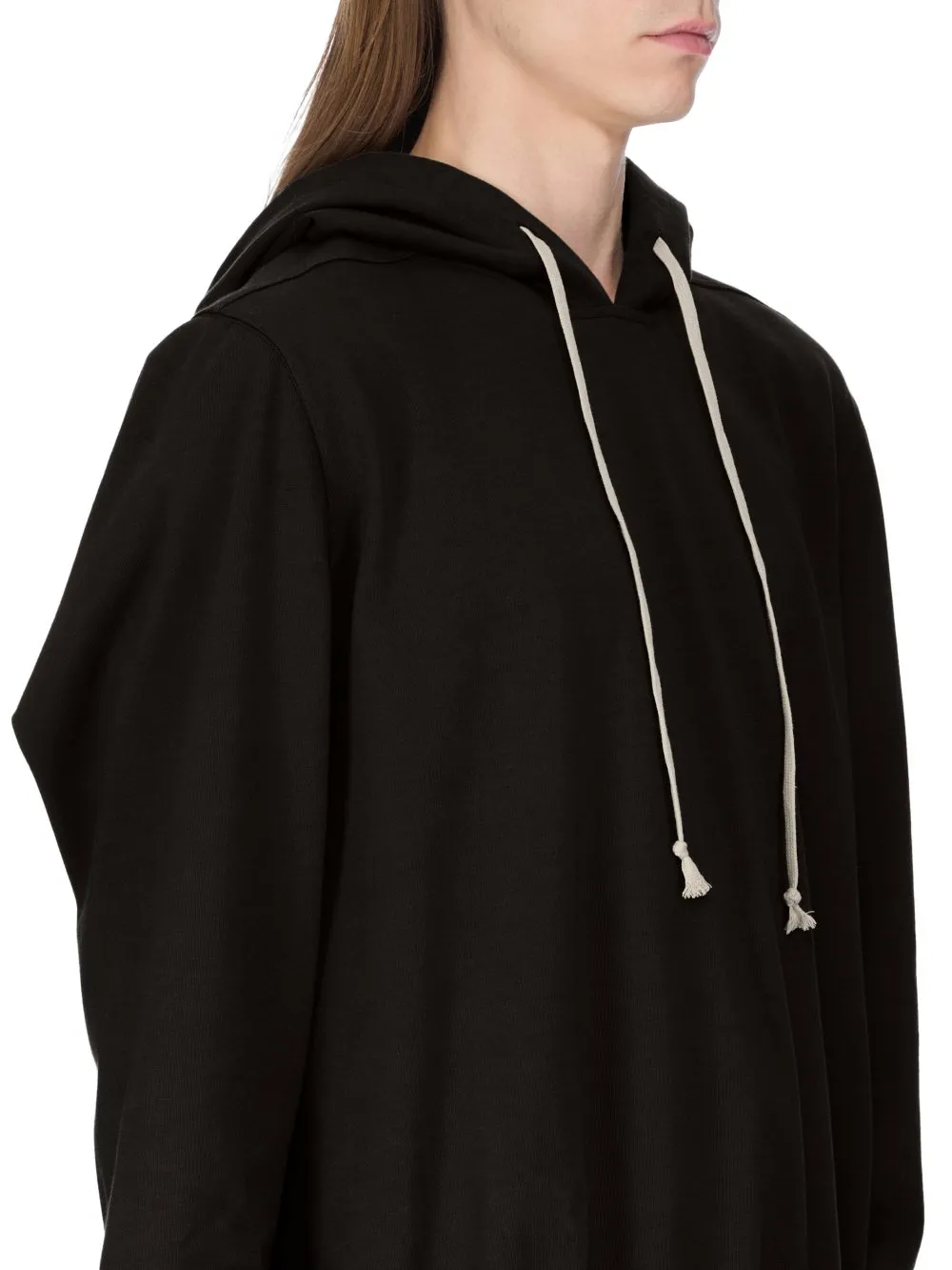 Rick Owens Concordians Hoodie In Black Heavy Jersey