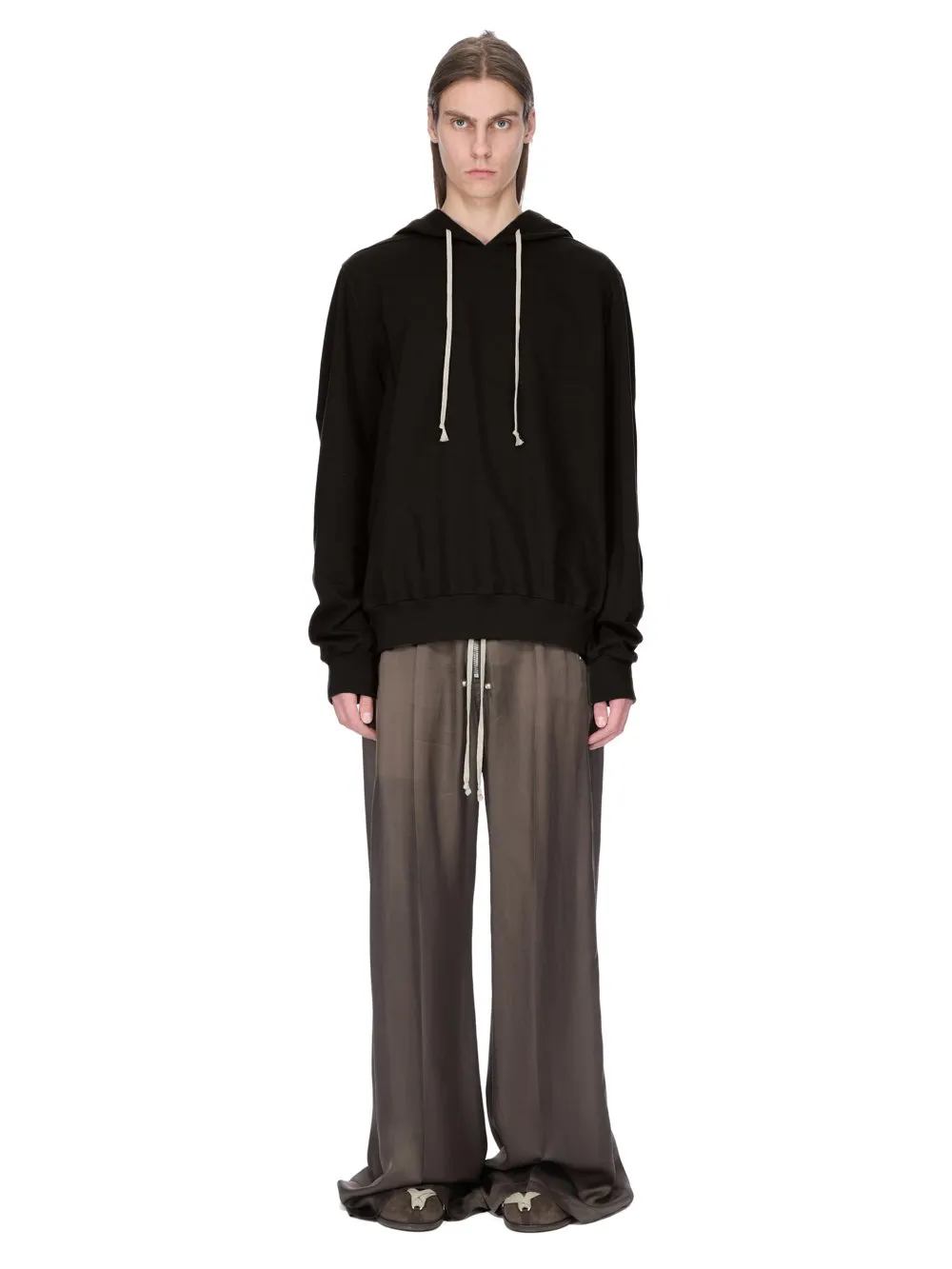 Rick Owens Concordians Hoodie In Black Heavy Jersey