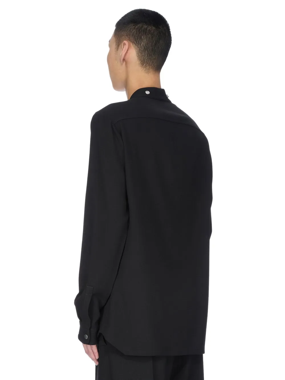 Rick Owens Concordians Larry Fogpocket Shirt In Black Wool Sable