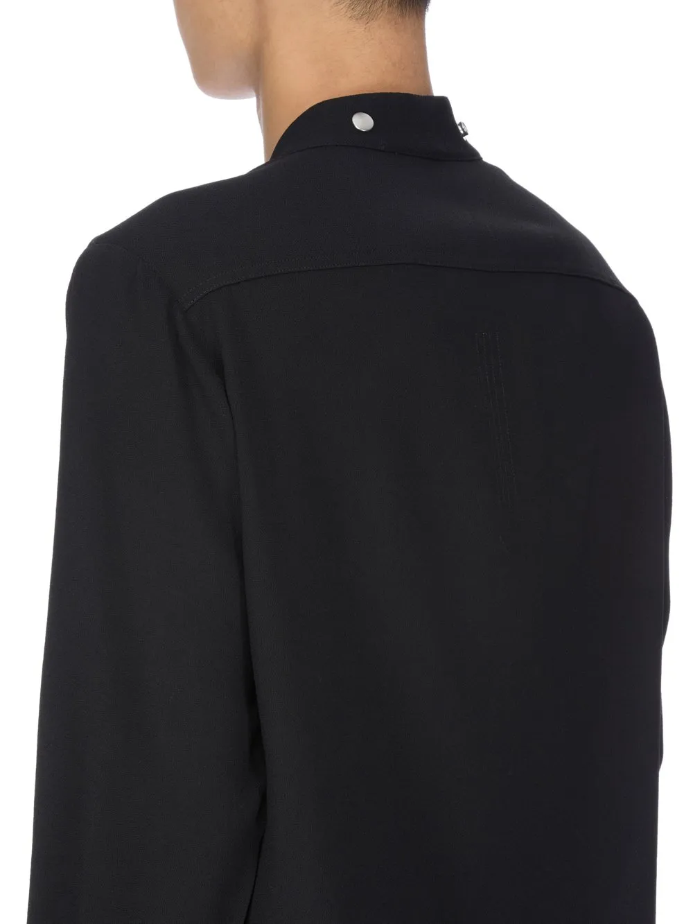 Rick Owens Concordians Larry Fogpocket Shirt In Black Wool Sable