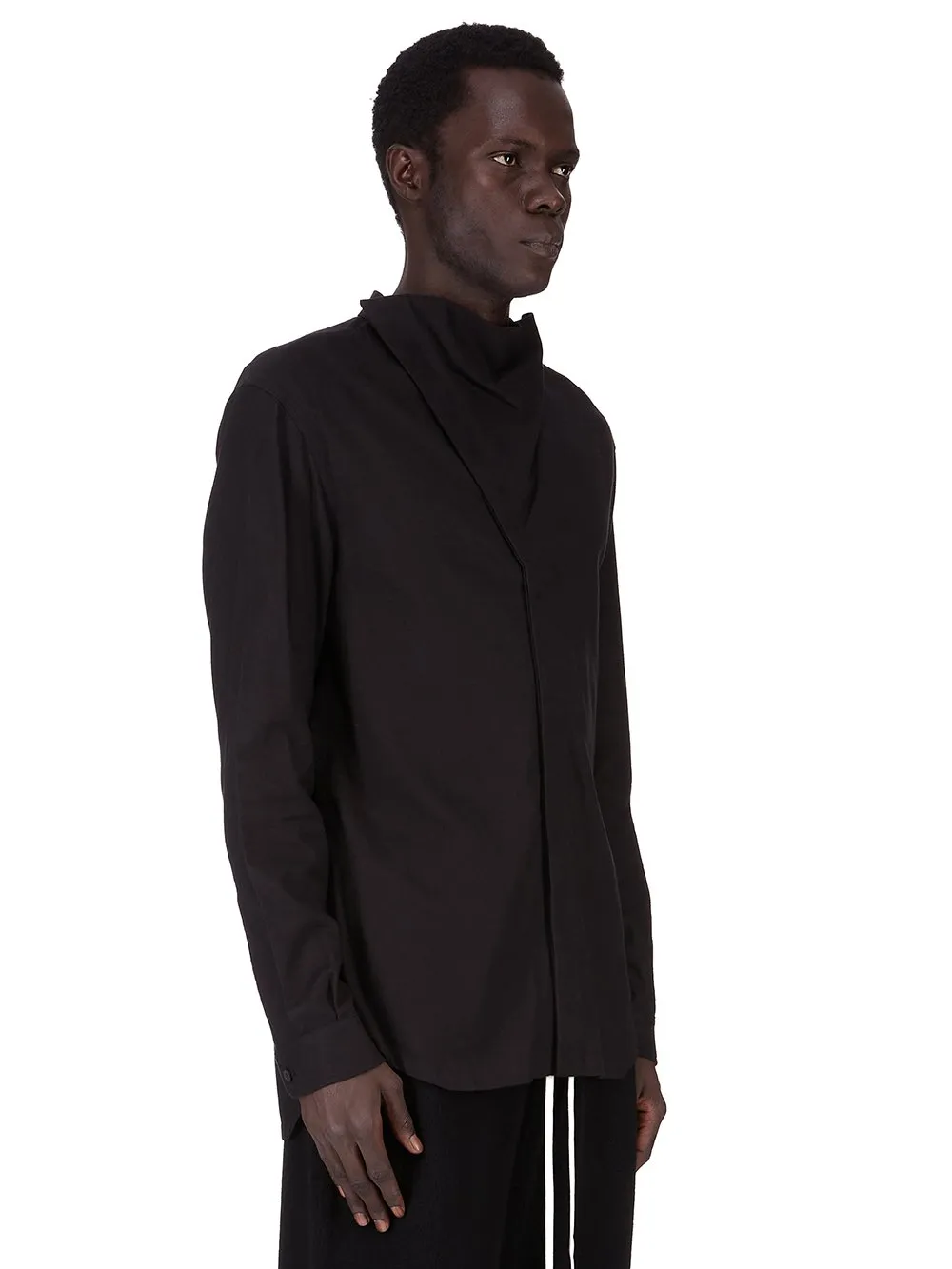 Rick Owens Concordians Island Shirt In Black Wool Flannel