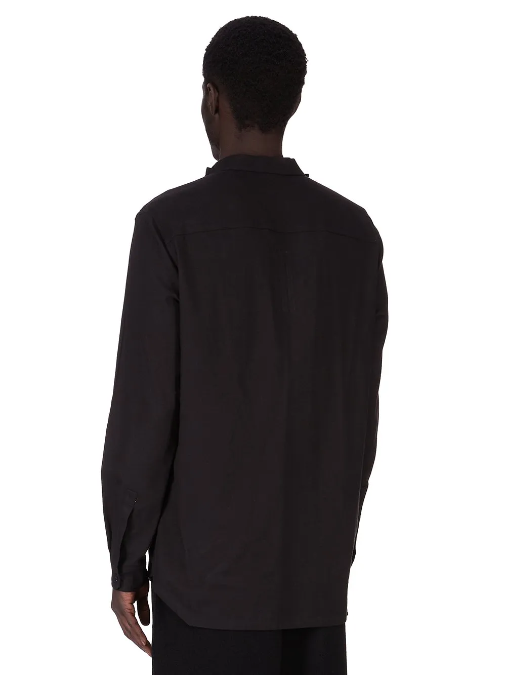 Rick Owens Concordians Island Shirt In Black Wool Flannel