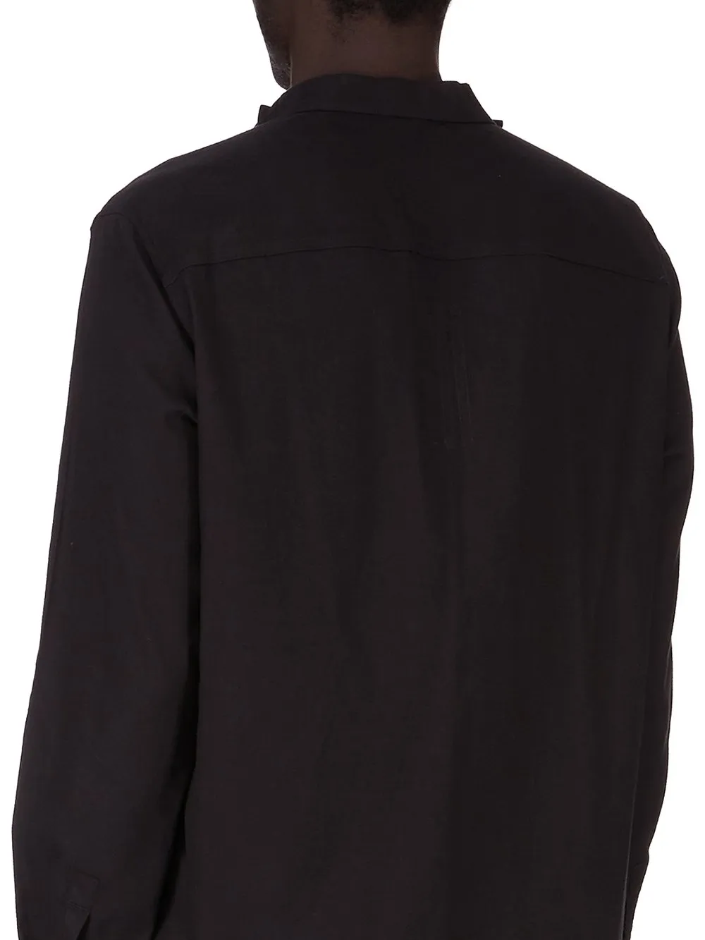 Rick Owens Concordians Island Shirt In Black Wool Flannel