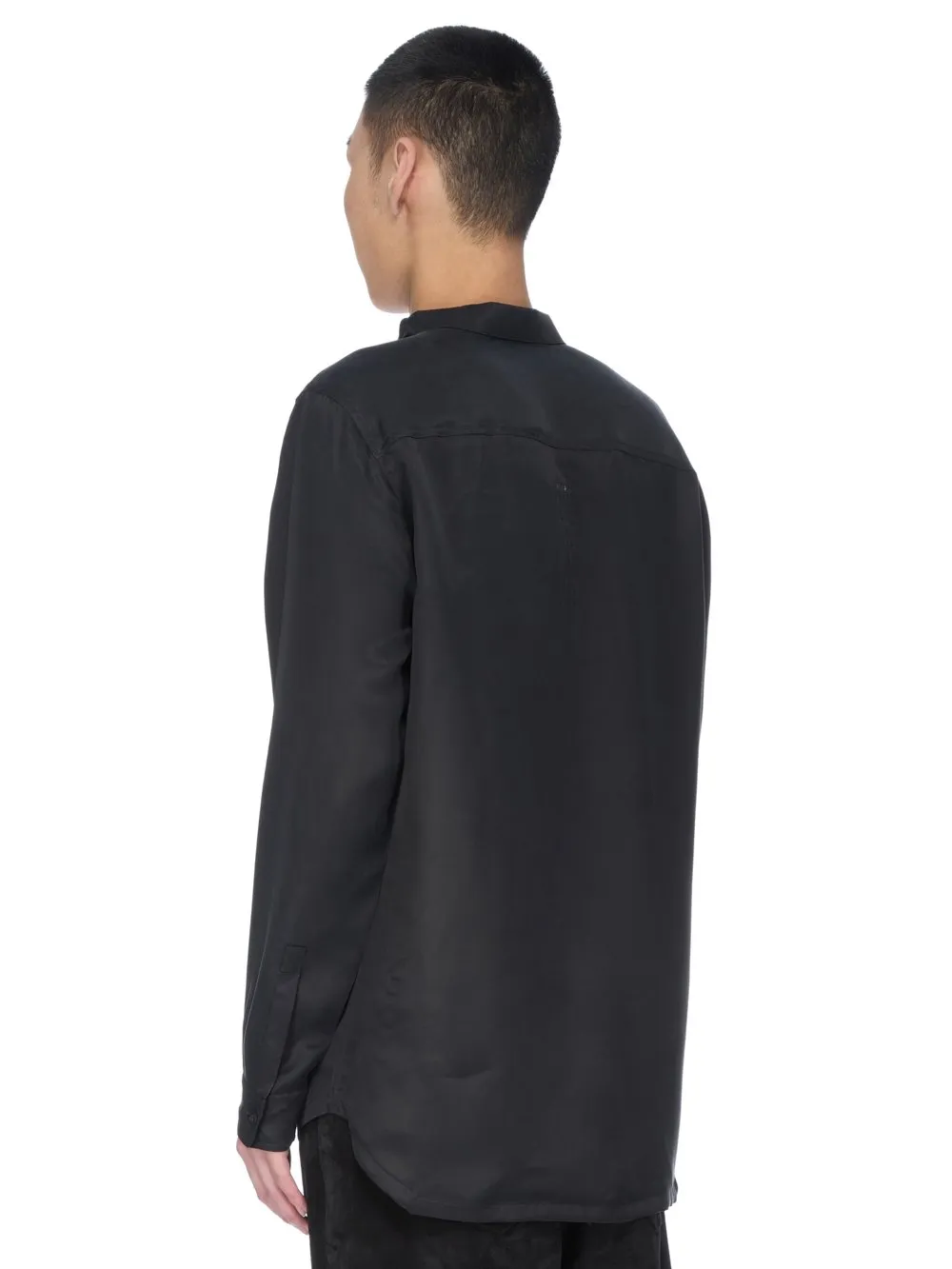 Rick Owens Concordians Island Shirt In Black Washed Cupro