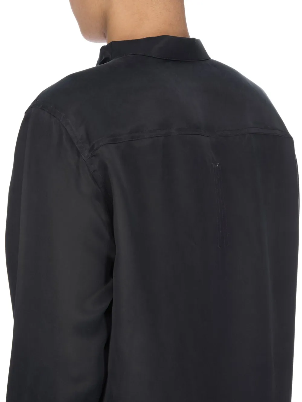 Rick Owens Concordians Island Shirt In Black Washed Cupro