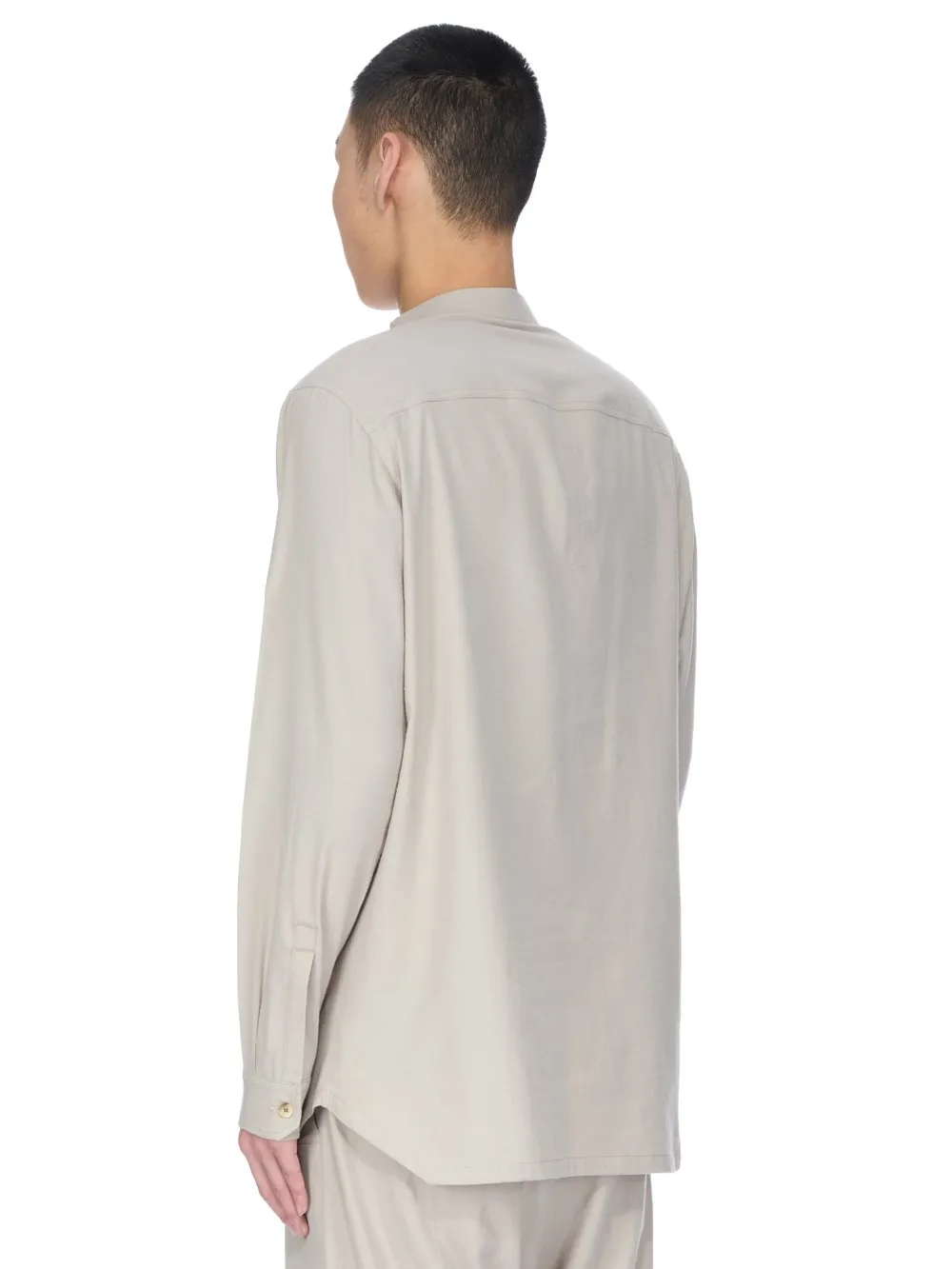 Rick Owens Concordians Island Shirt In Pearl Wool Flannel