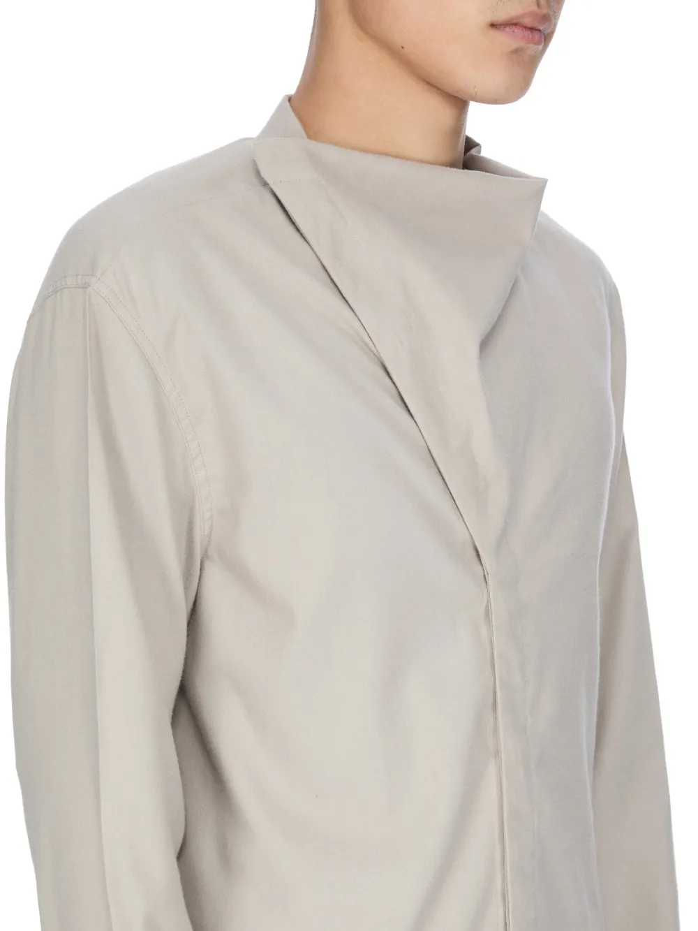 Rick Owens Concordians Island Shirt In Pearl Wool Flannel