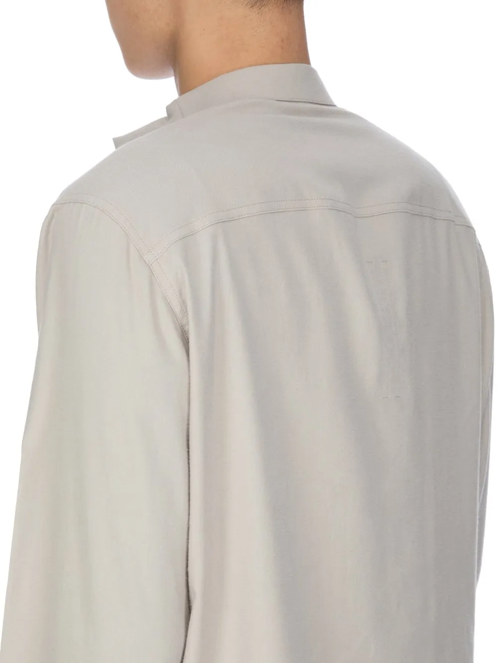 Rick Owens Concordians Island Shirt In Pearl Wool Flannel