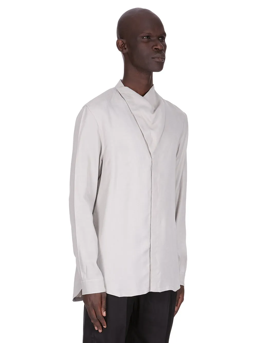 Rick Owens Concordians Island Shirt In Pearl Washed Cupro