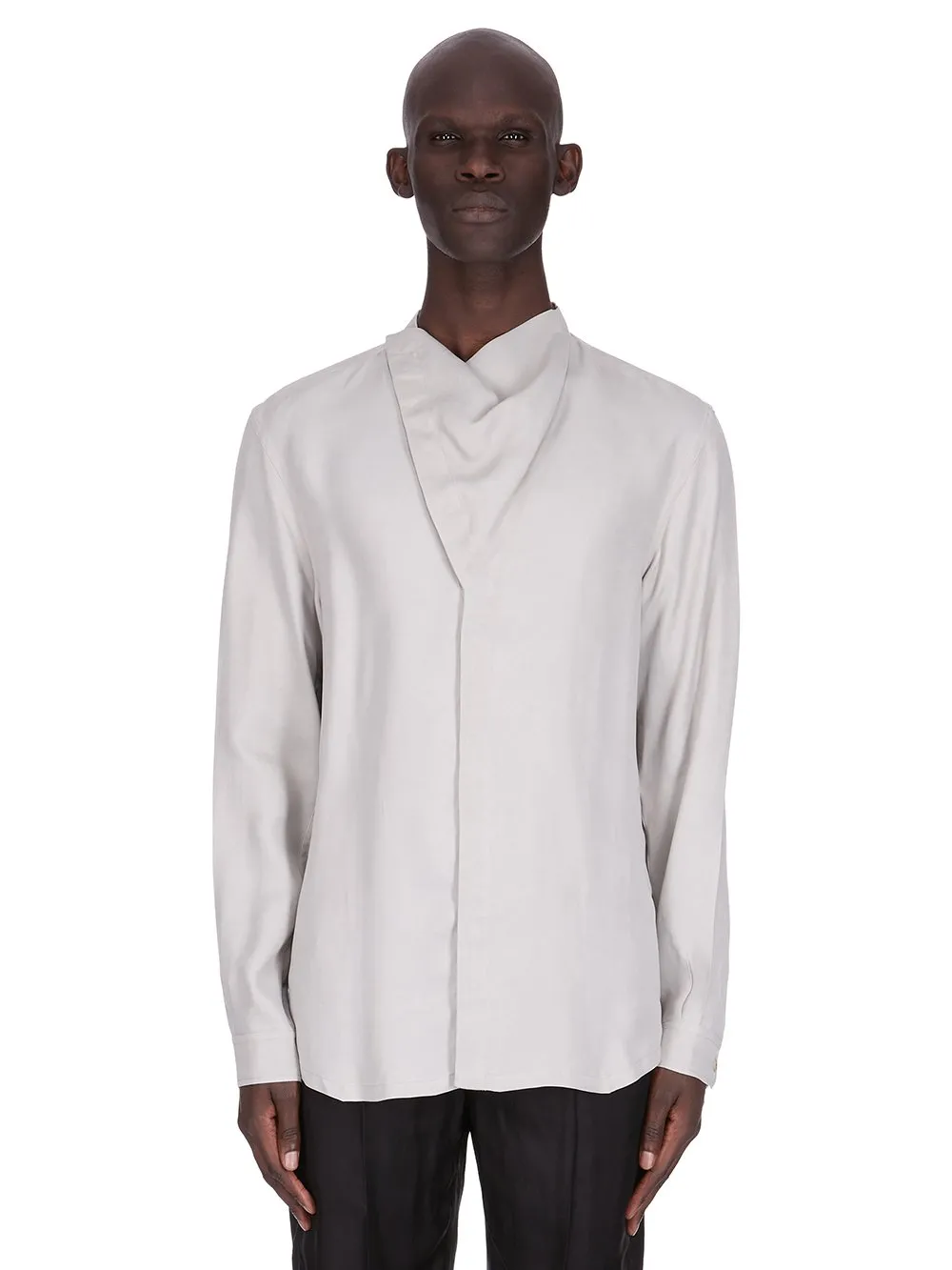 Rick Owens Concordians Island Shirt In Pearl Washed Cupro