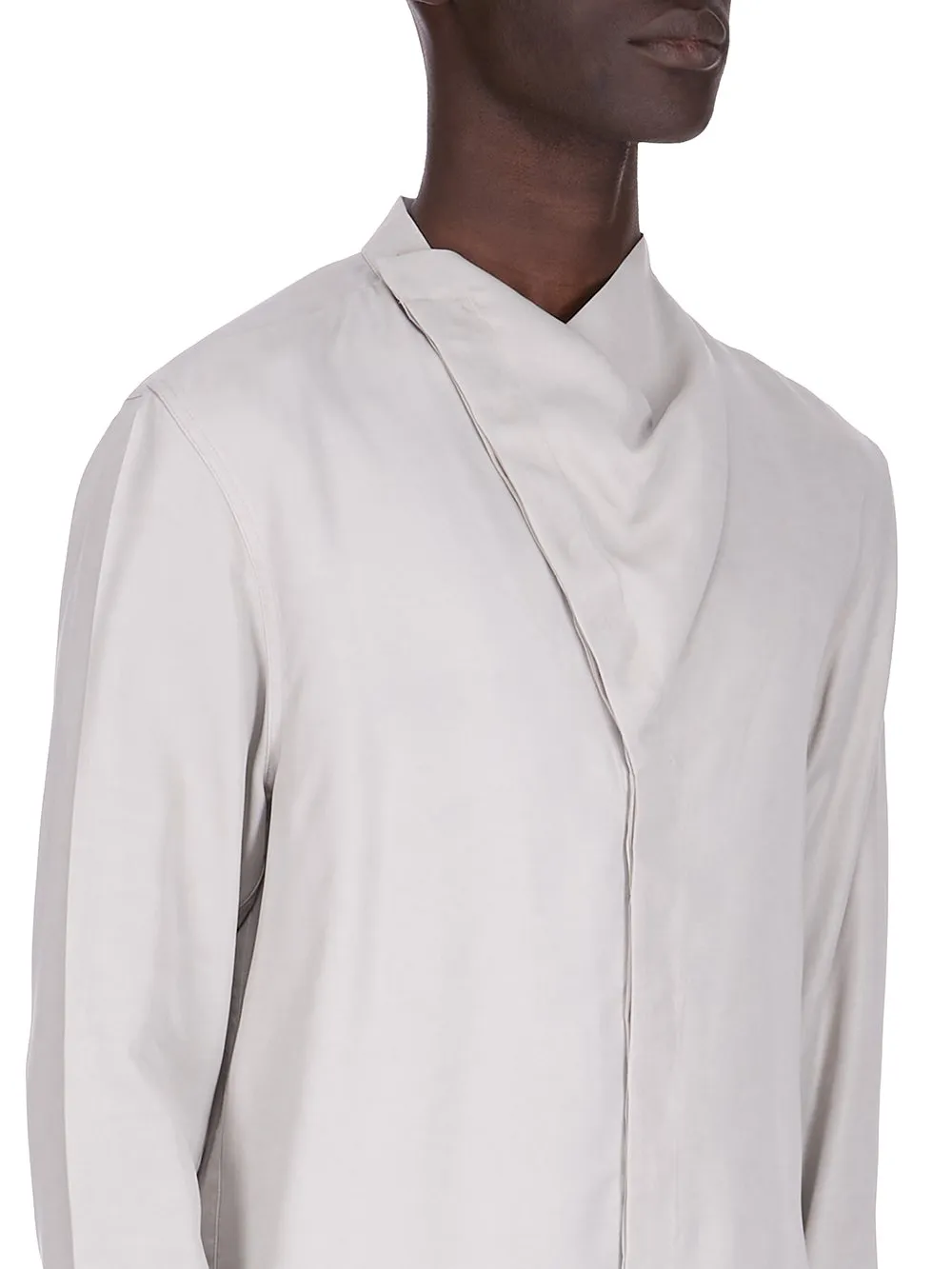 Rick Owens Concordians Island Shirt In Pearl Washed Cupro