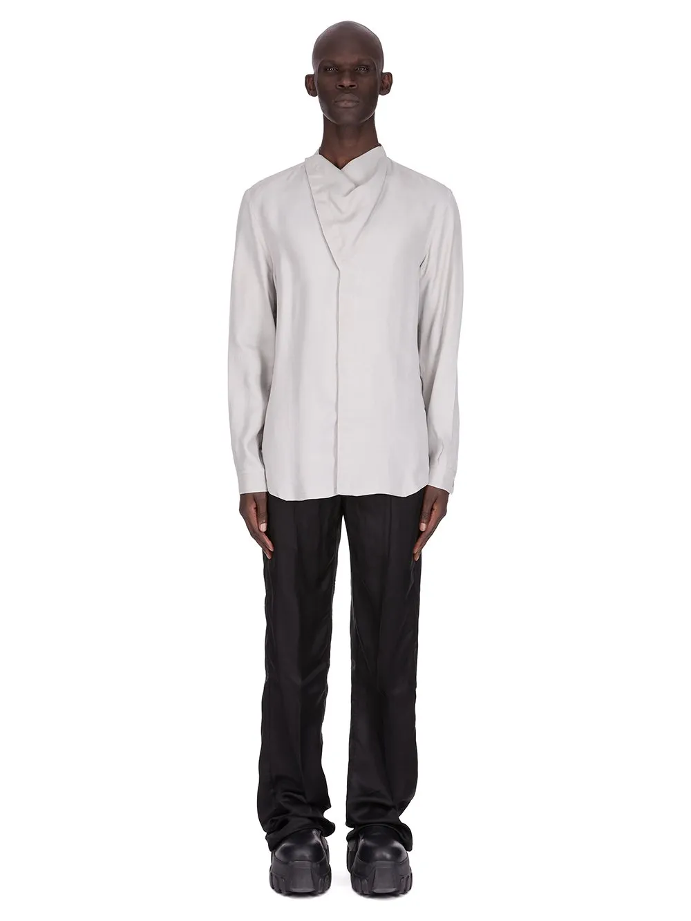 Rick Owens Concordians Island Shirt In Pearl Washed Cupro