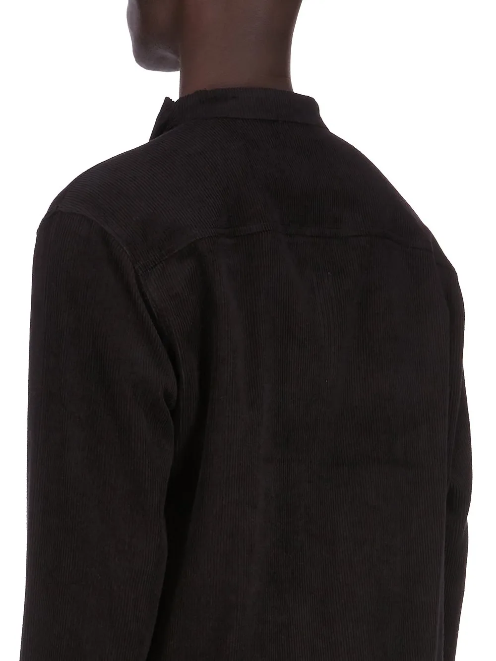 Rick Owens Concordians Island Shirt In Black Linen Corduroy