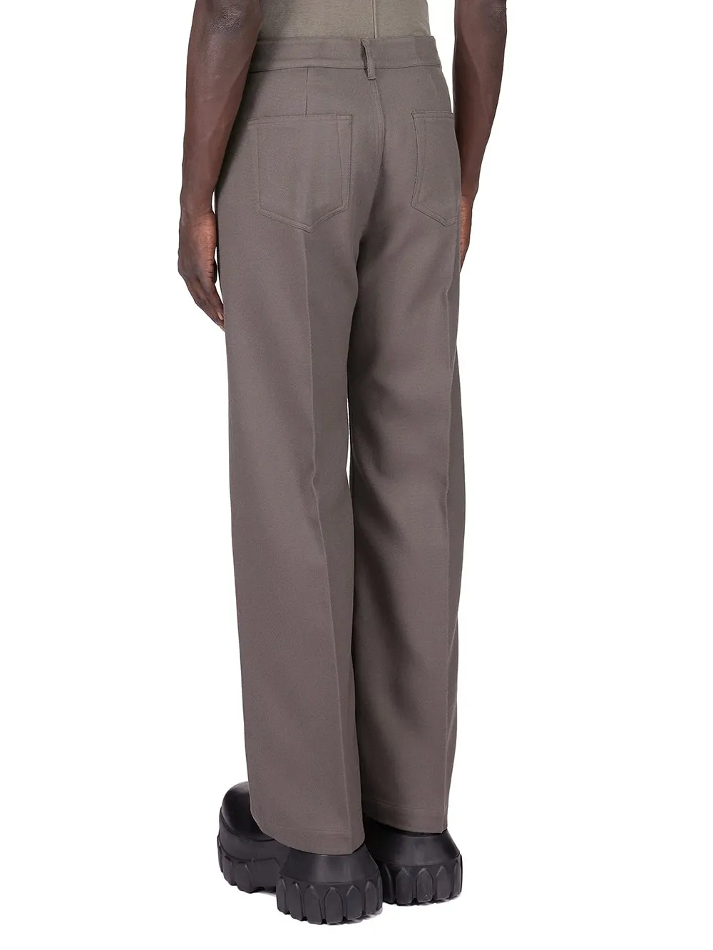 Rick Owens Concordians Runway Geth Jeans In Dust Wool Drill.