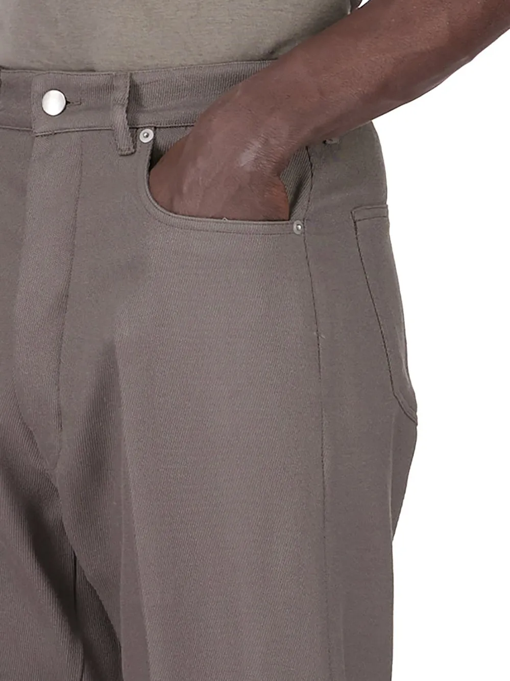 Rick Owens Concordians Runway Geth Jeans In Dust Wool Drill.