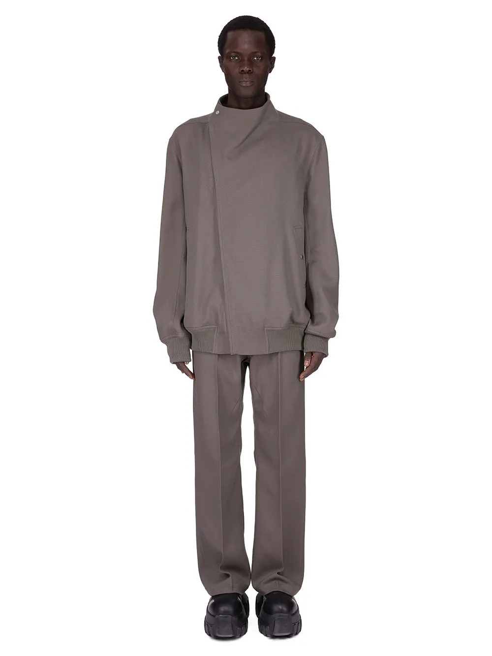 Rick Owens Concordians Runway Geth Jeans In Dust Wool Drill.