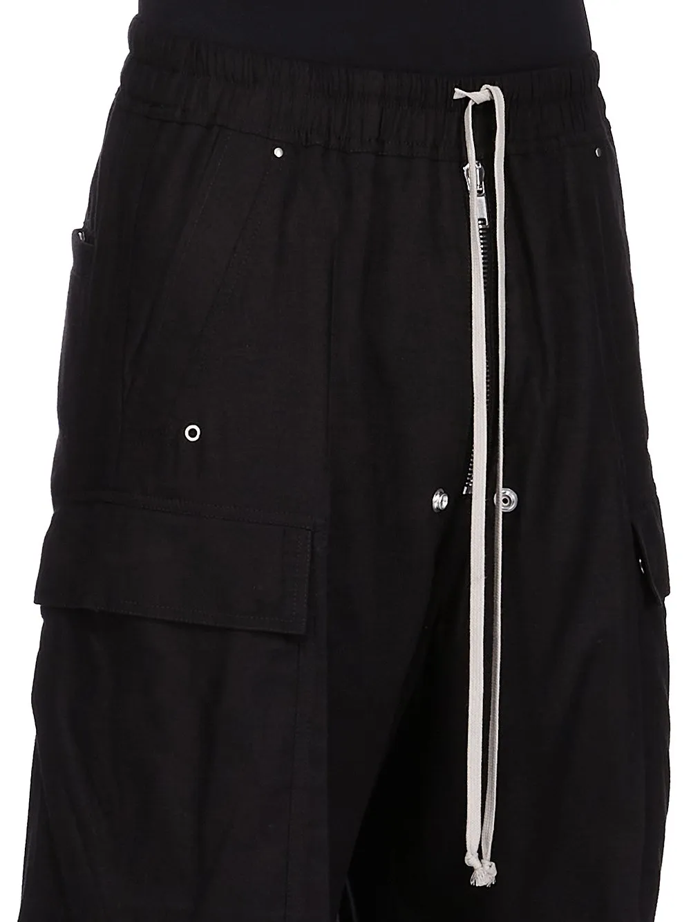 Rick Owens Concordians Cargobelas In Black Wool Flannel