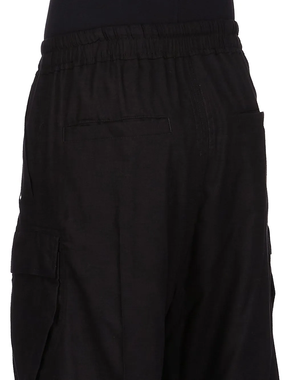 Rick Owens Concordians Cargobelas In Black Wool Flannel