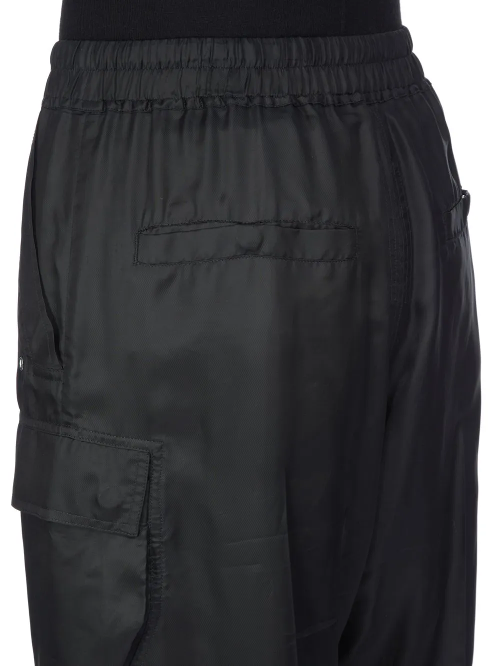 Rick Owens Concordians Cargobelas In Black Cupro Twill
