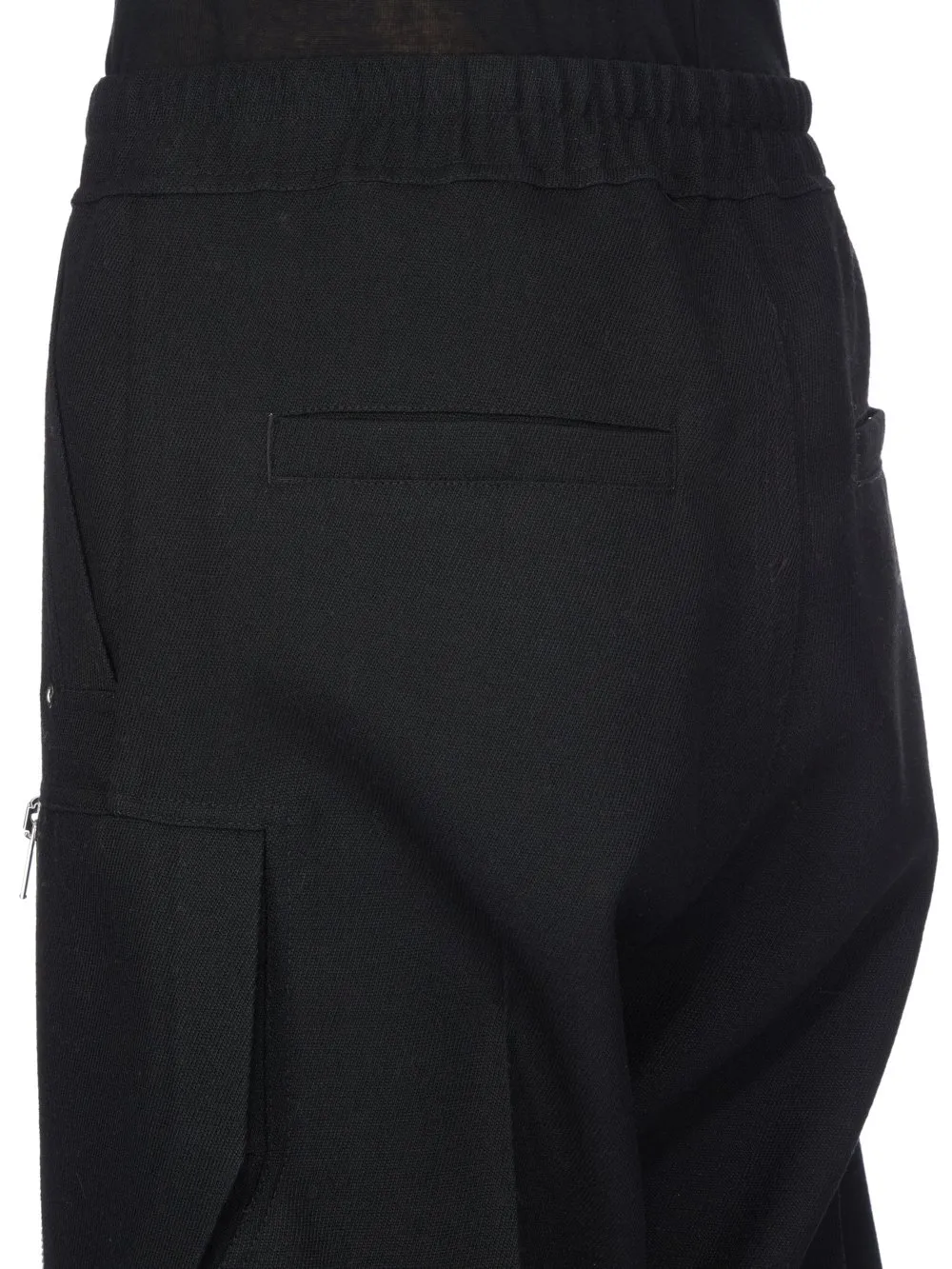 Rick Owens Concordians Cargobelas In Black Wool Drill.