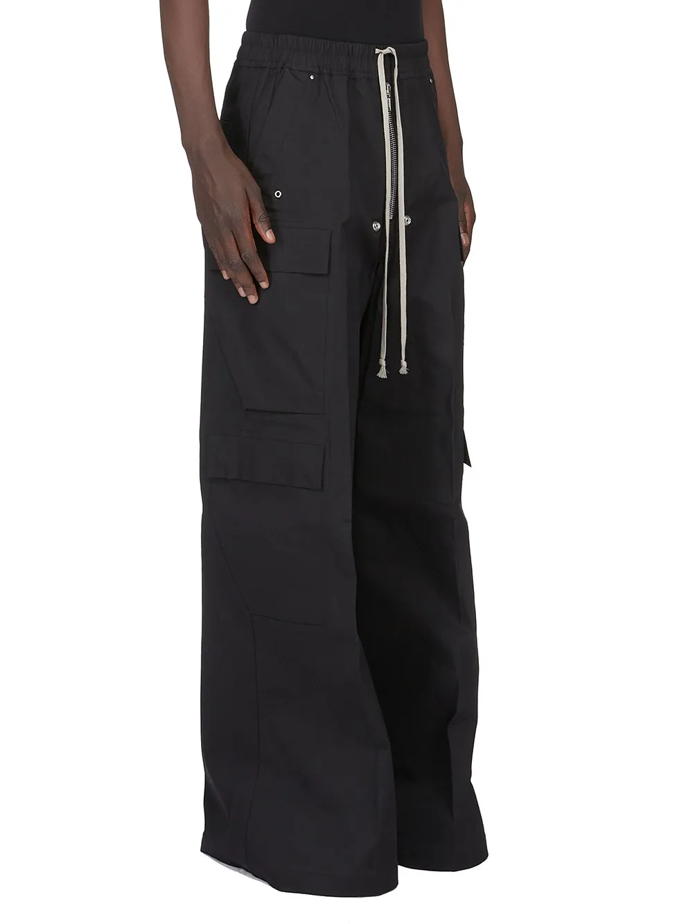 Rick Owens Concordians Cargobelas In Black Heavy Cotton Poplin