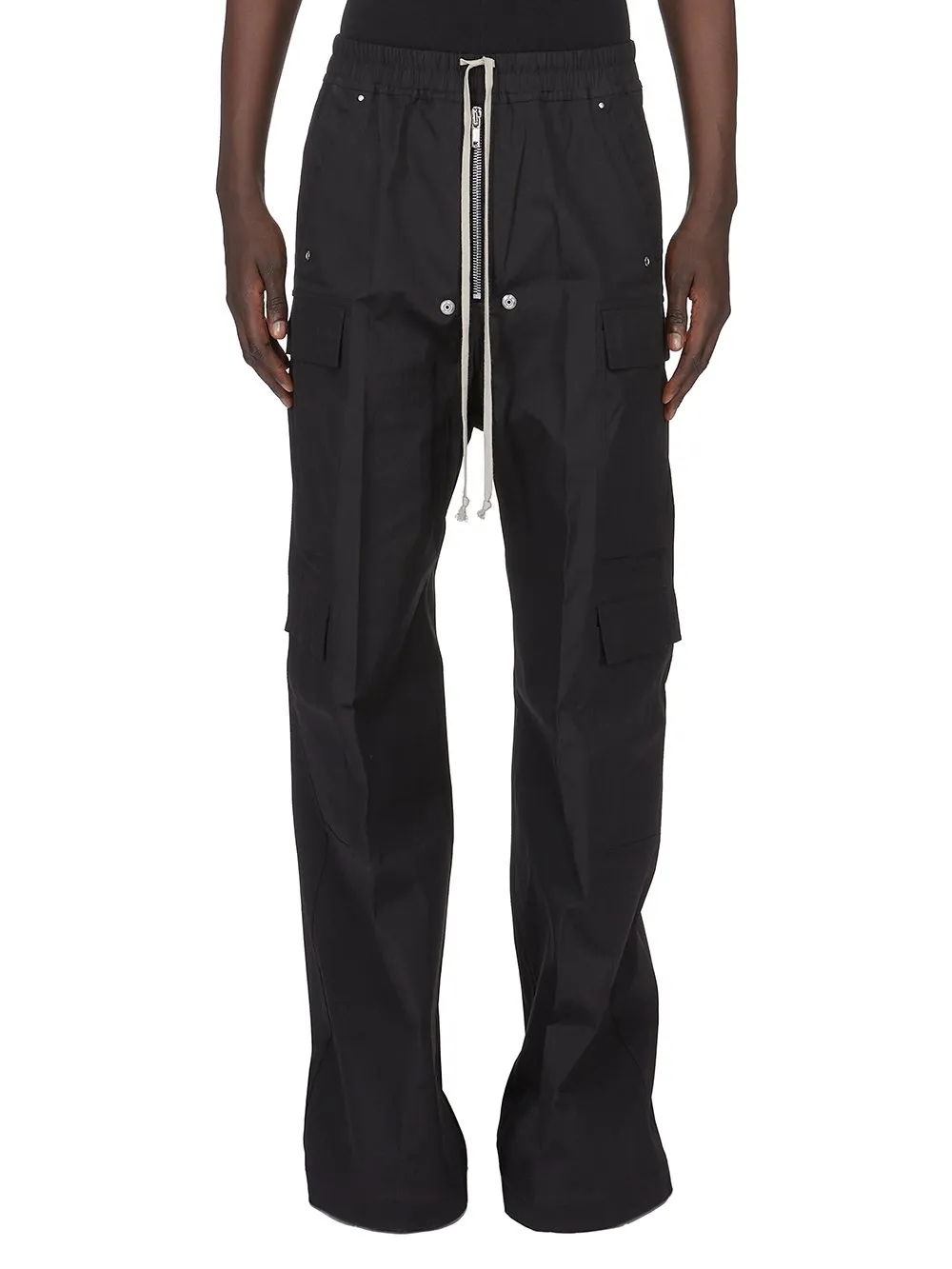 Rick Owens Concordians Cargobelas In Black Heavy Cotton Poplin