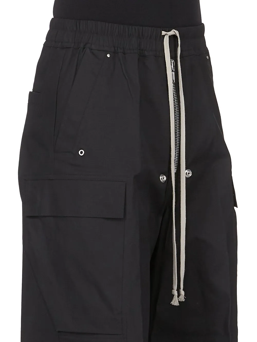 Rick Owens Concordians Cargobelas In Black Heavy Cotton Poplin