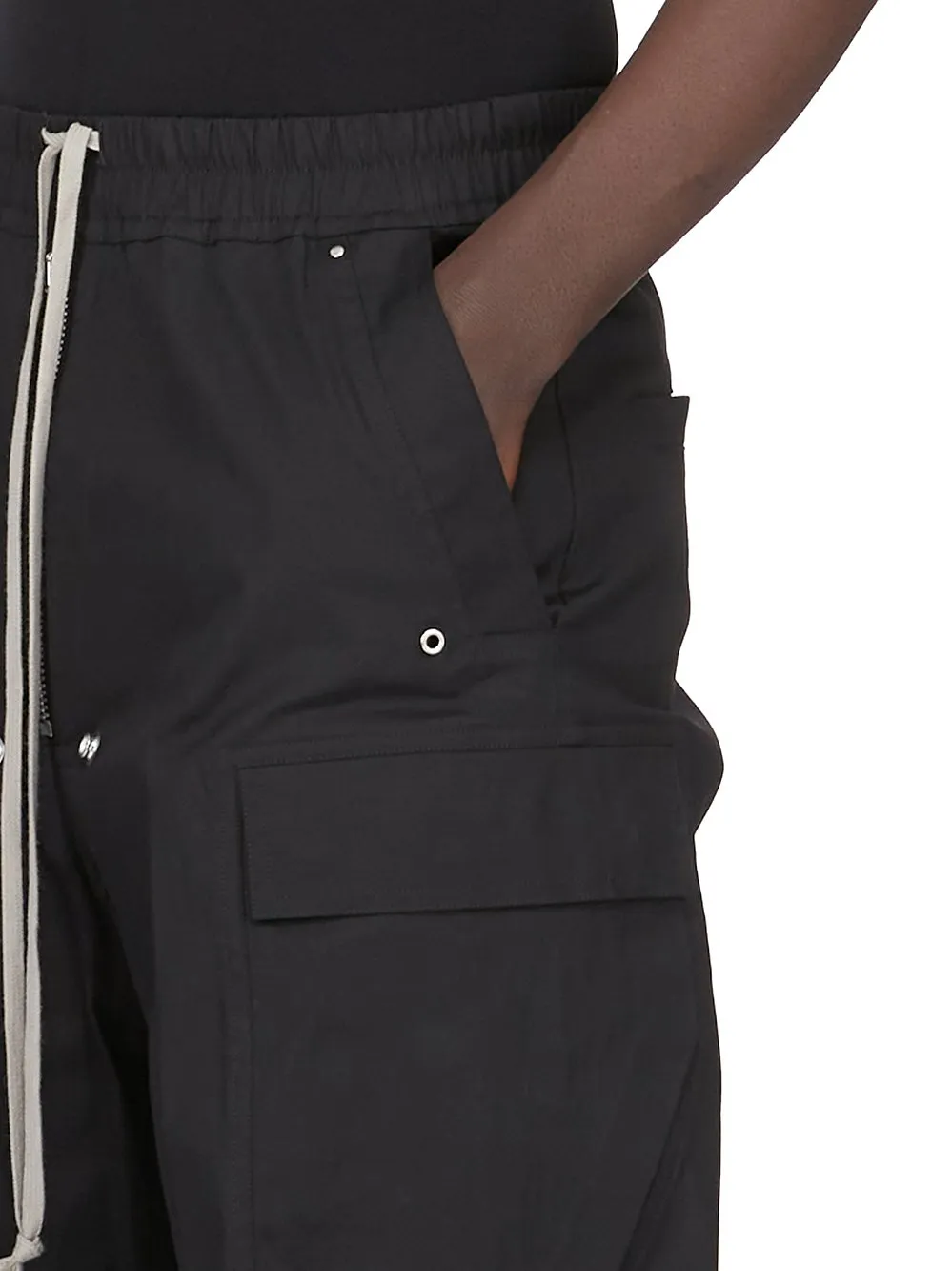 Rick Owens Concordians Cargobelas In Black Heavy Cotton Poplin