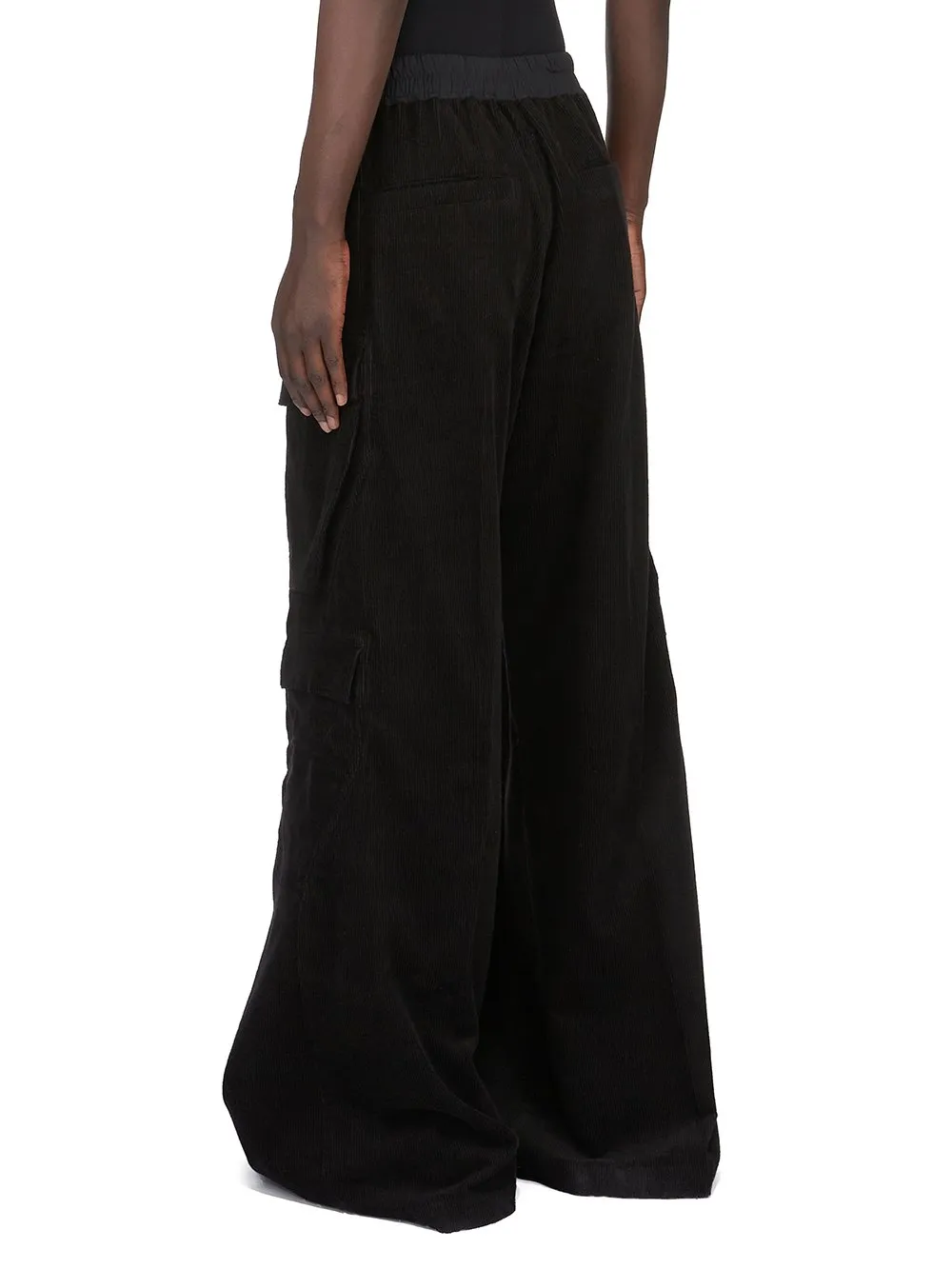 Rick Owens Concordians Cargobelas In Black Linen Corduroy