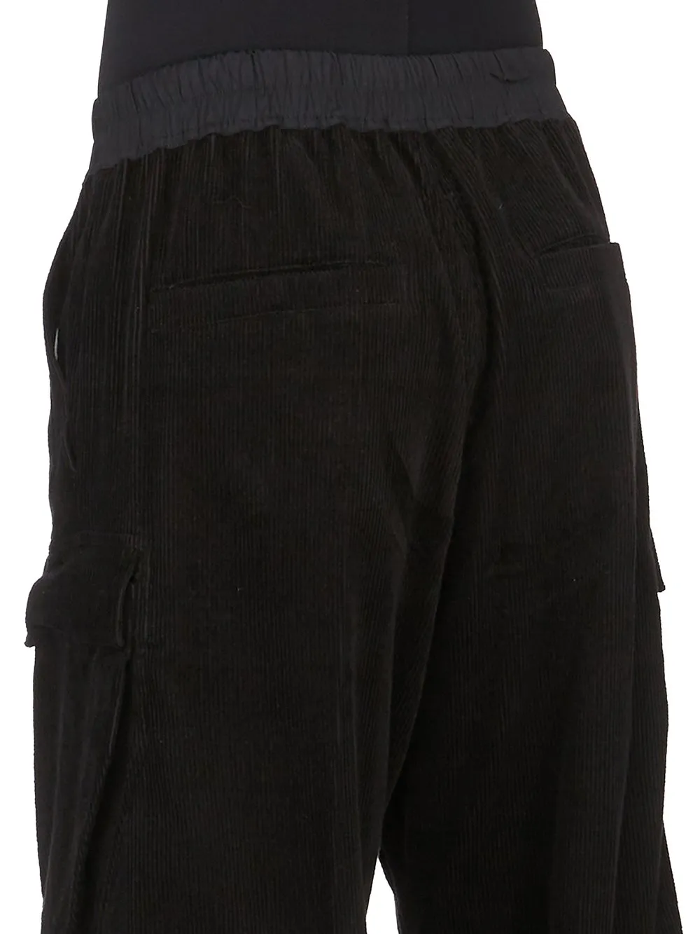 Rick Owens Concordians Cargobelas In Black Linen Corduroy